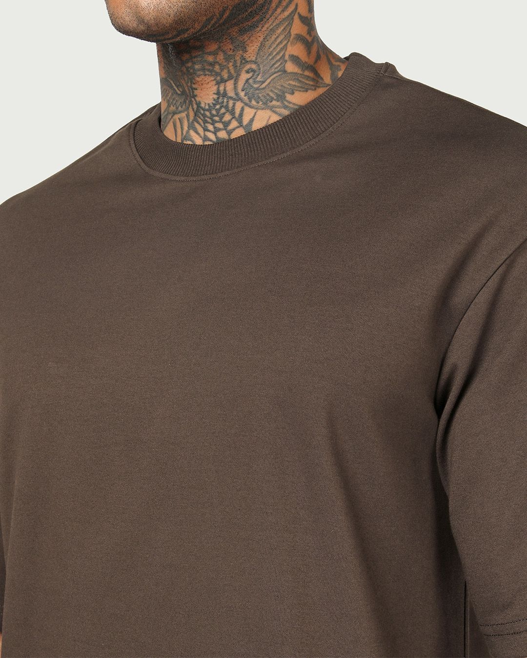 Men's Chocolate Brown Oversized T-shirt thumbnail 3